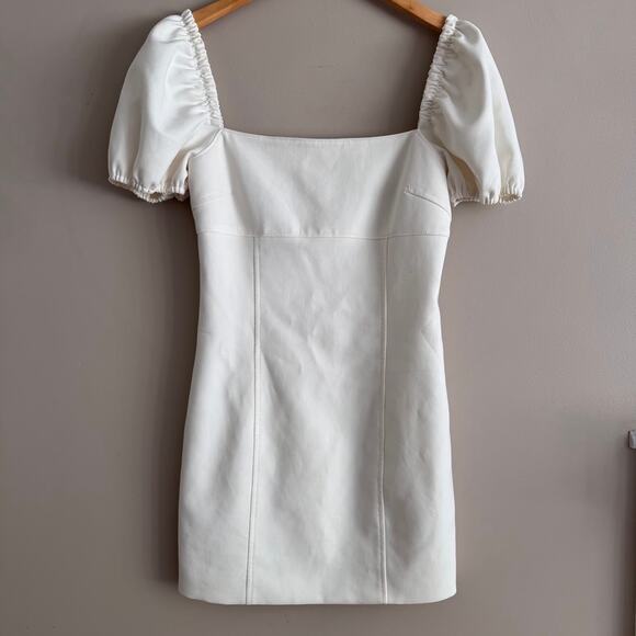 Cinq à Sept Havana Puff-Sleeve Mini Dress White Size 8 - Picture 2 of 6